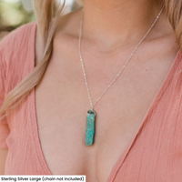 Polished Raw Natural Amazonite Crystal Slice Point Pendant