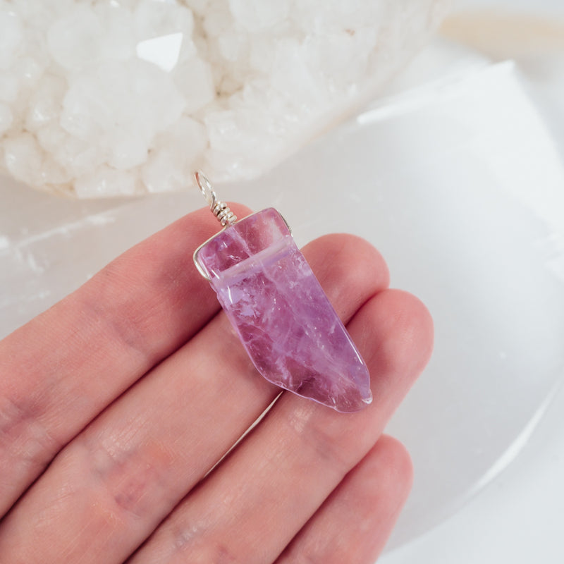 Polished Natural Amethyst Point Pendant