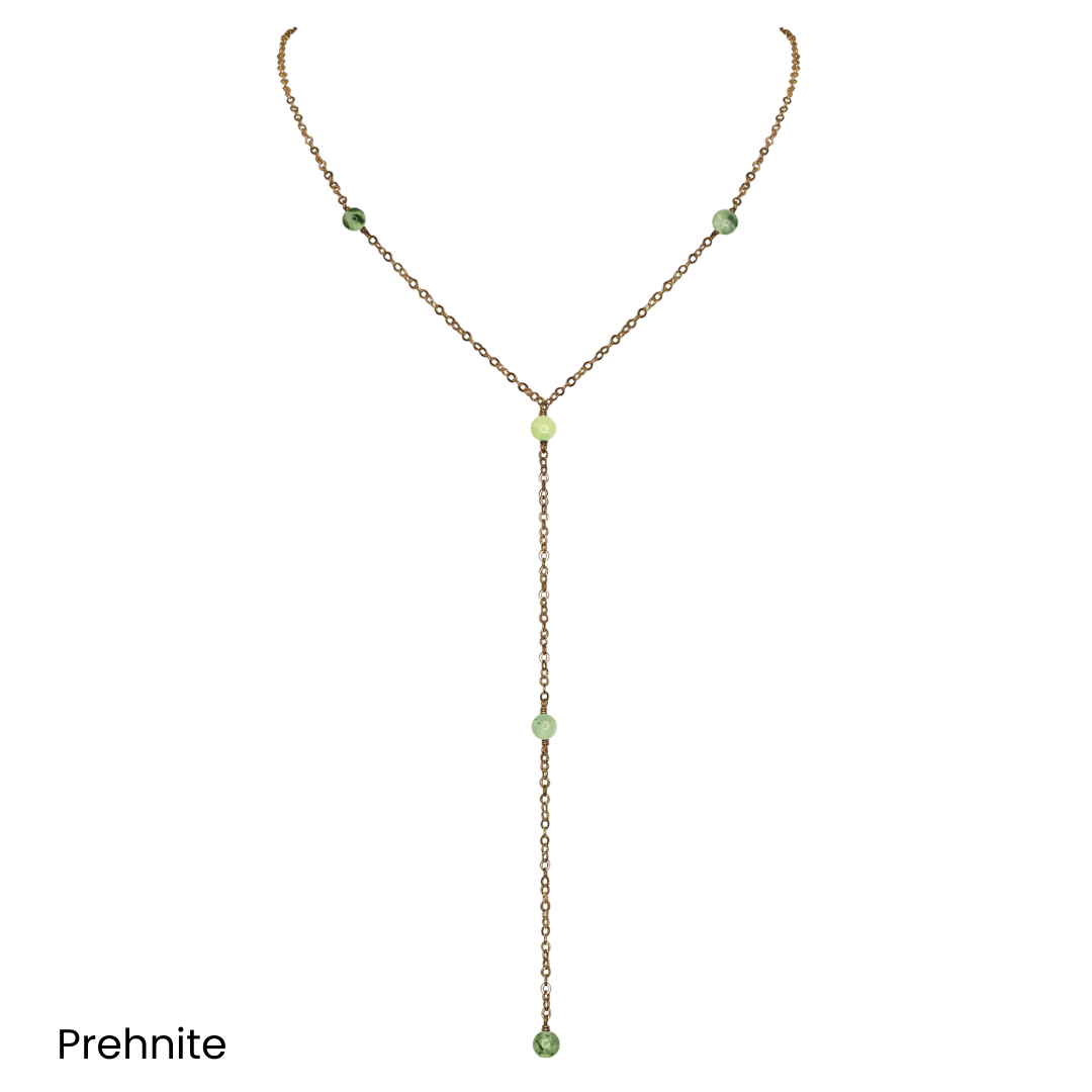 Bronze Dainty Crystal Lariat Necklace