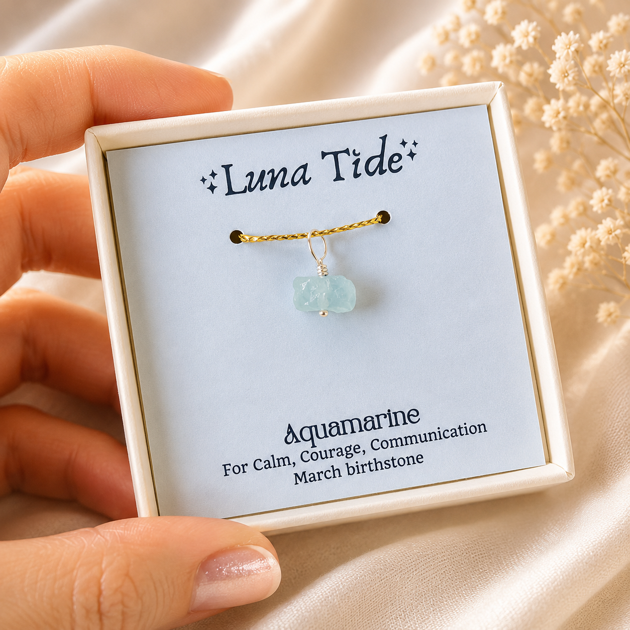 Dainty Raw Crystal Birthstone Charm