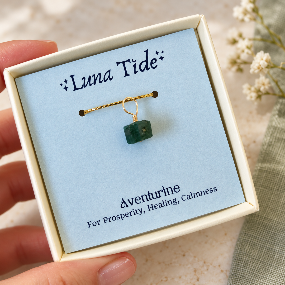 Dainty Raw Crystal Birthstone Charm