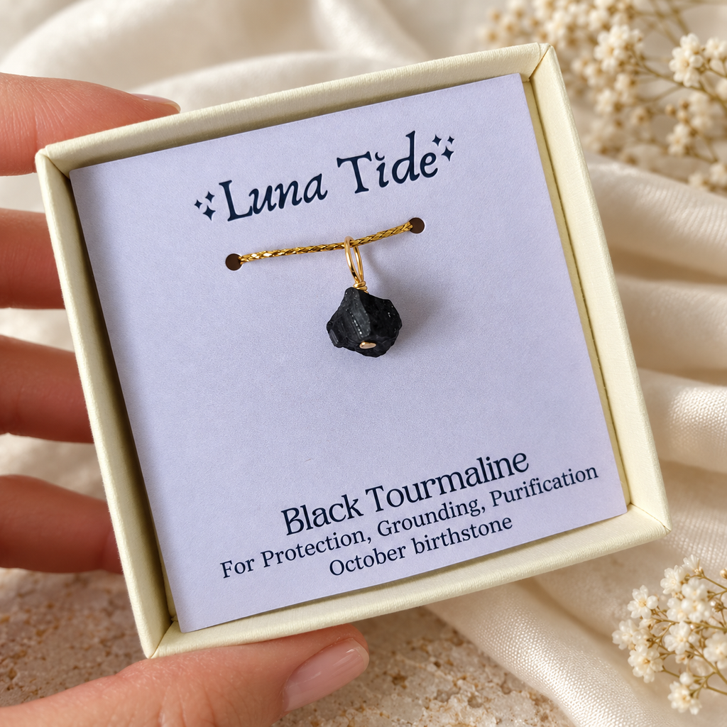 Dainty Raw Crystal Birthstone Charm