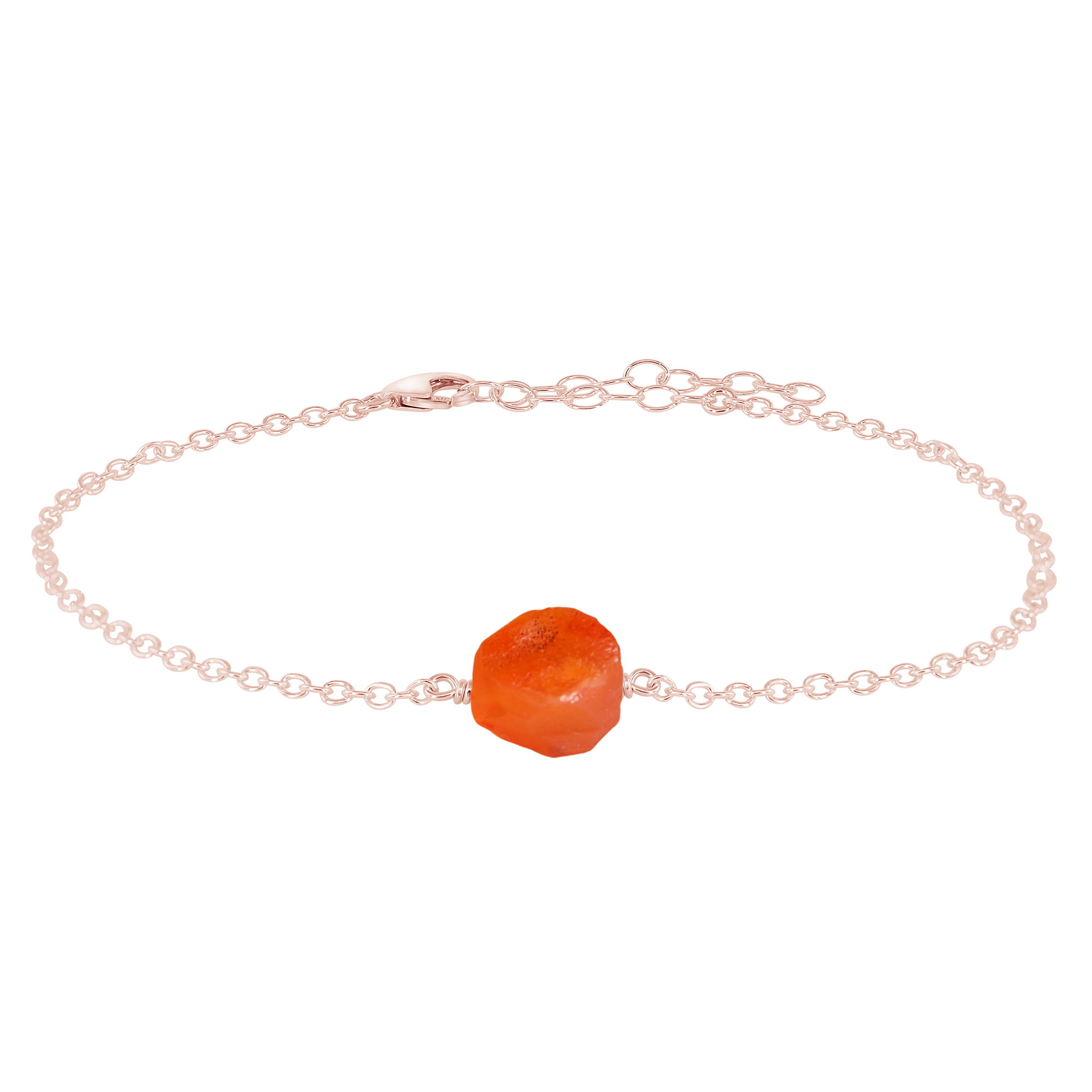 Raw Carnelian Crystal Nugget Anklet