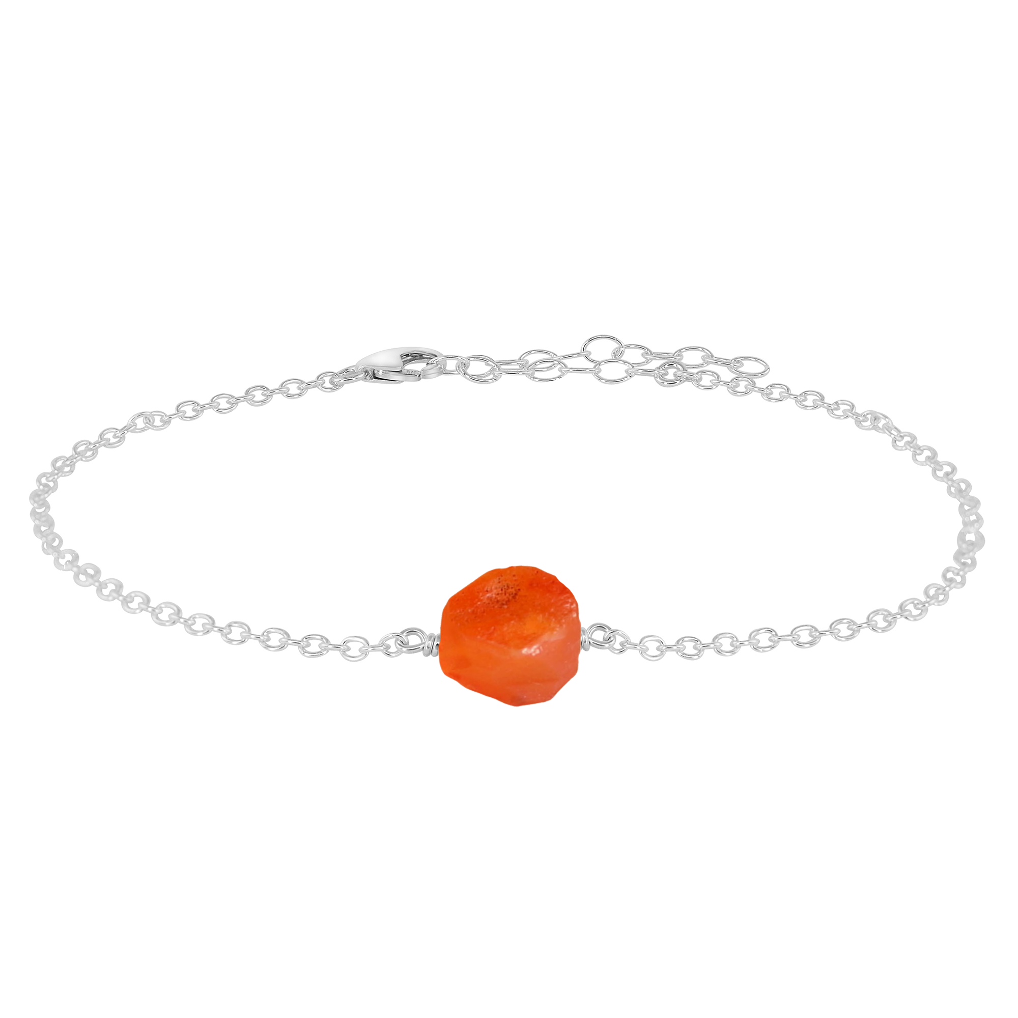 Raw Carnelian Crystal Nugget Anklet