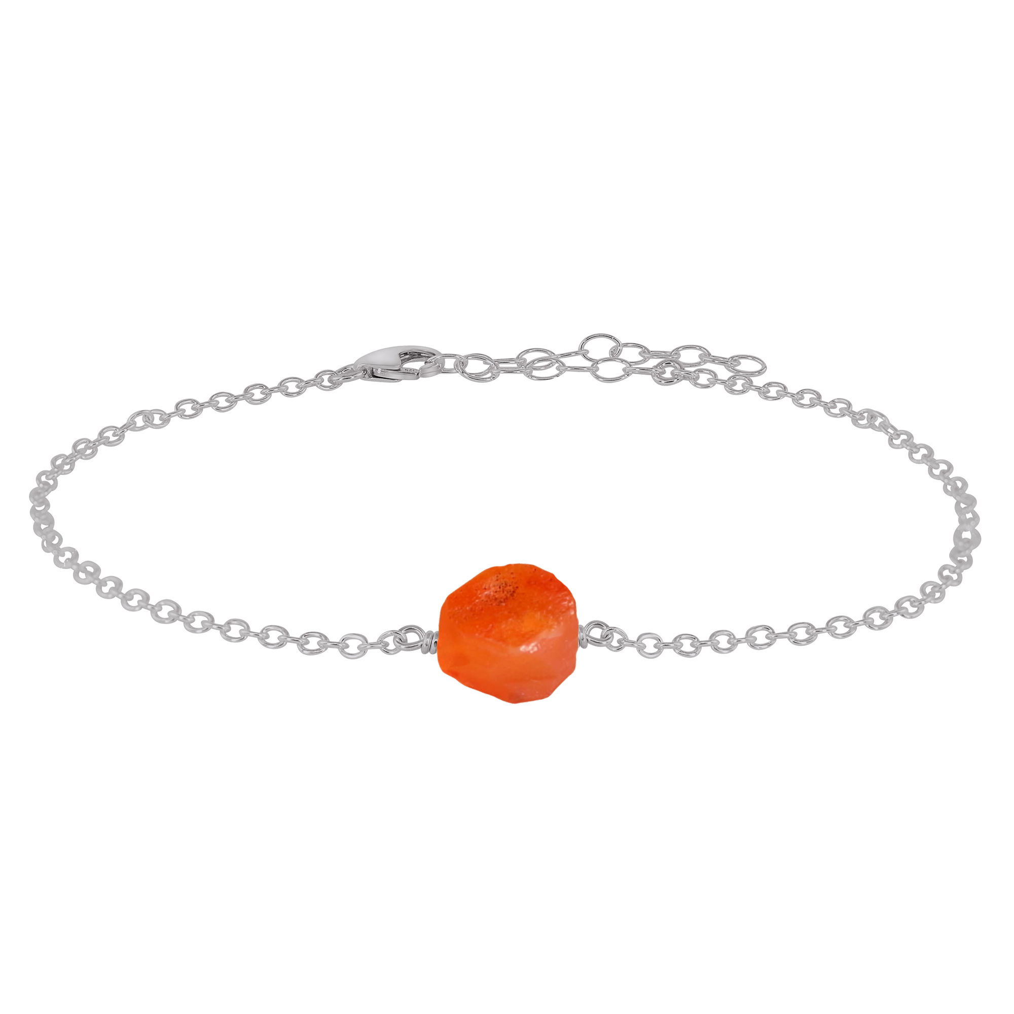 Raw Carnelian Crystal Nugget Anklet