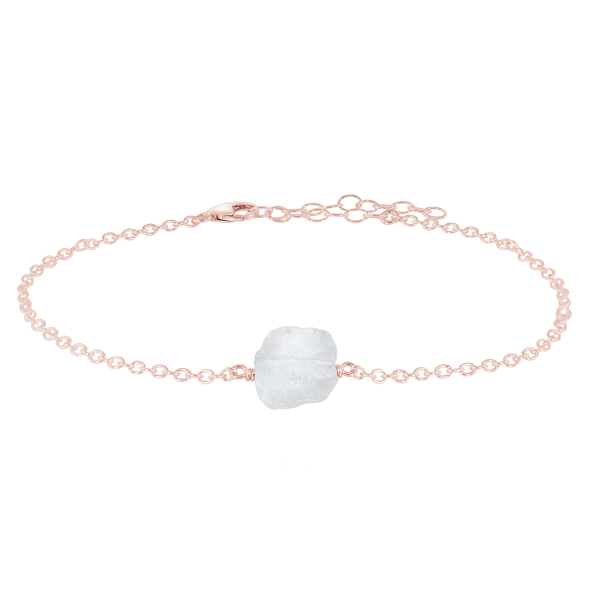 Raw Clear Quartz Crystal Nugget Anklet