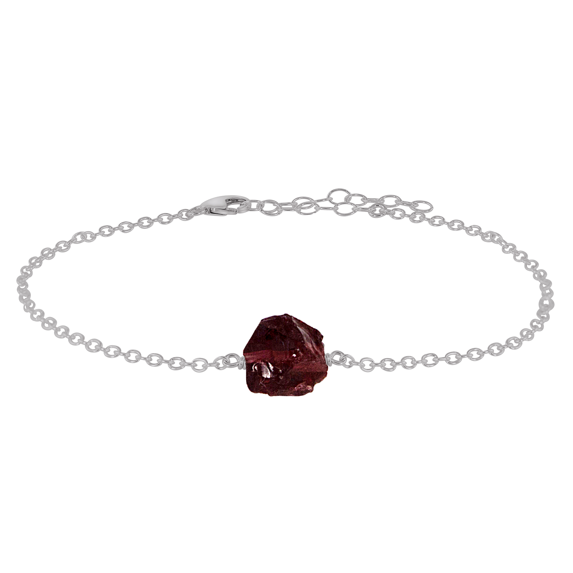 Raw Garnet Crystal Nugget Anklet