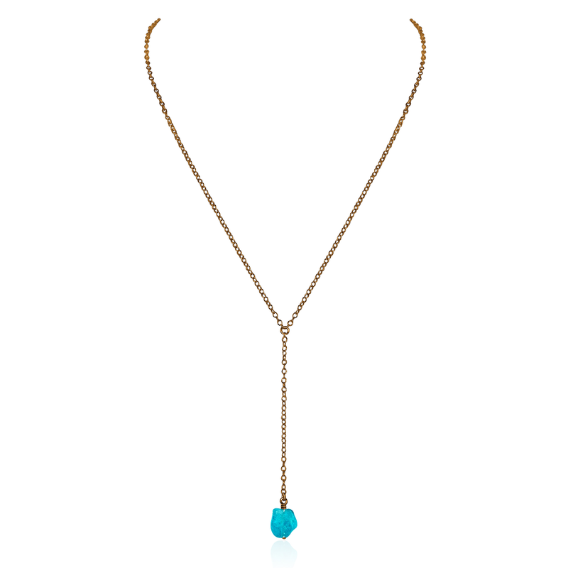 Bronze Apatite Raw Crystal Lariat Necklace