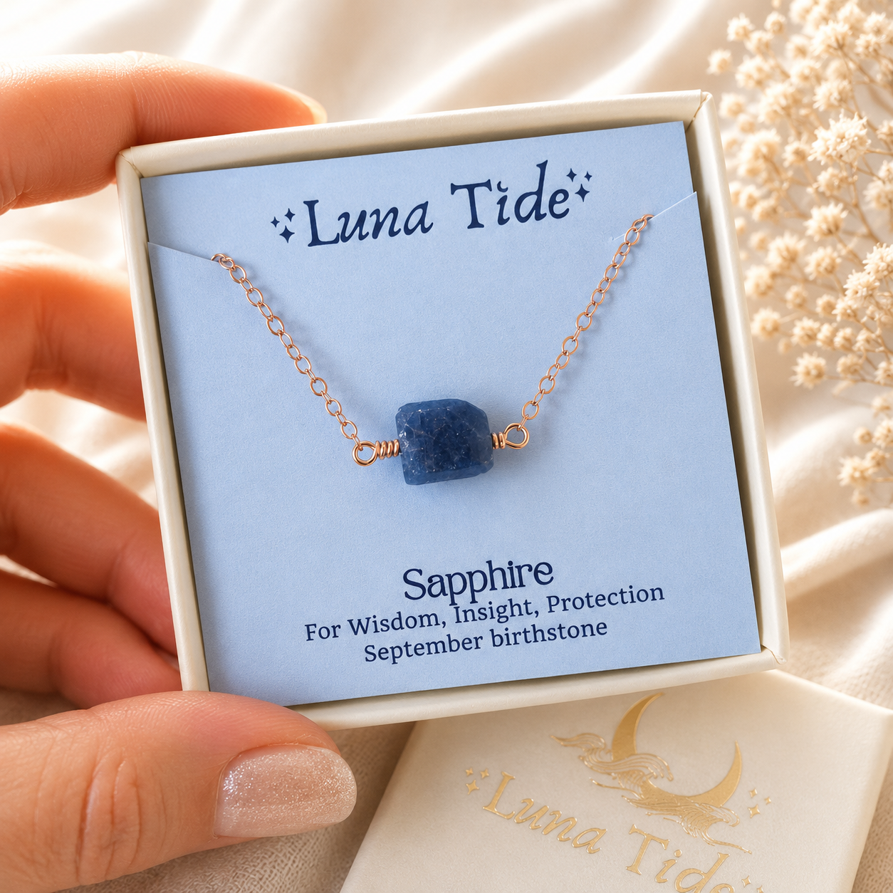 Tiny Raw Sapphire Crystal Nugget Choker