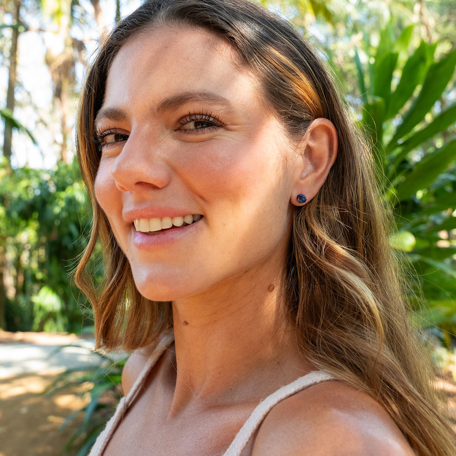 Lapis Lazuli Raw Crystal Stud Earrings