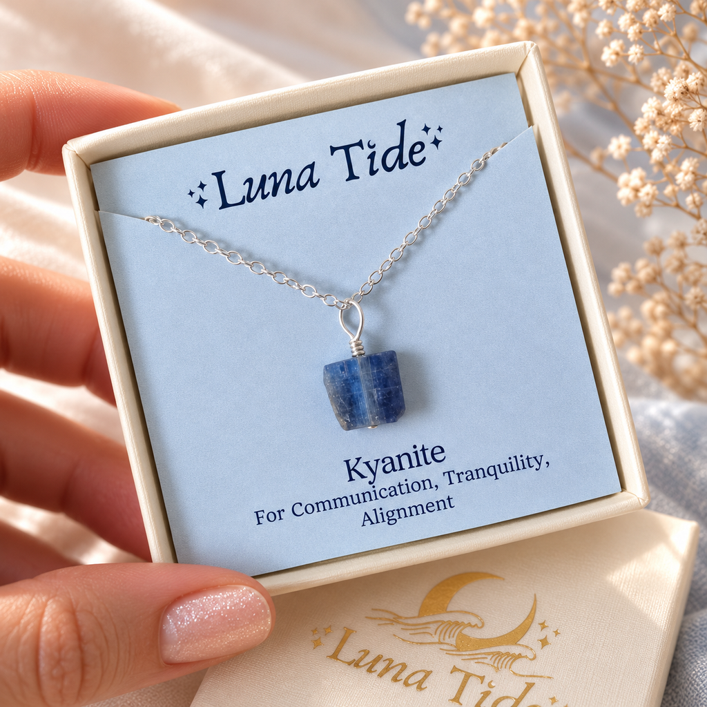 Raw Kyanite Natural Crystal Pendant Necklace