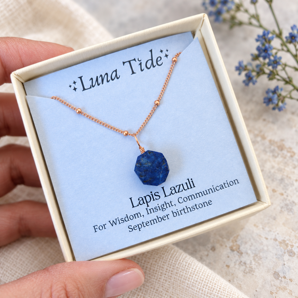 Tiny Rough Lapis Lazuli Gemstone Pendant Choker