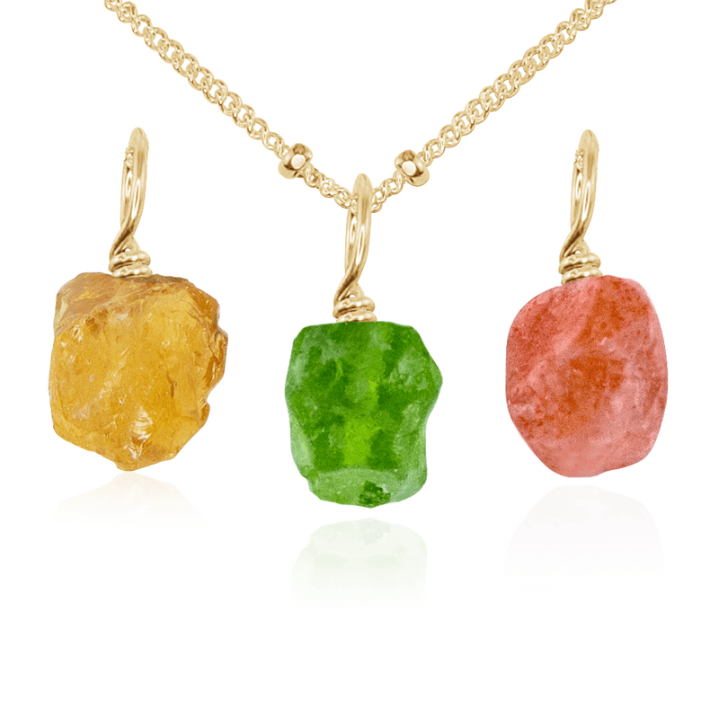 Joy & Positivity Raw Crystal Pendant Bundle