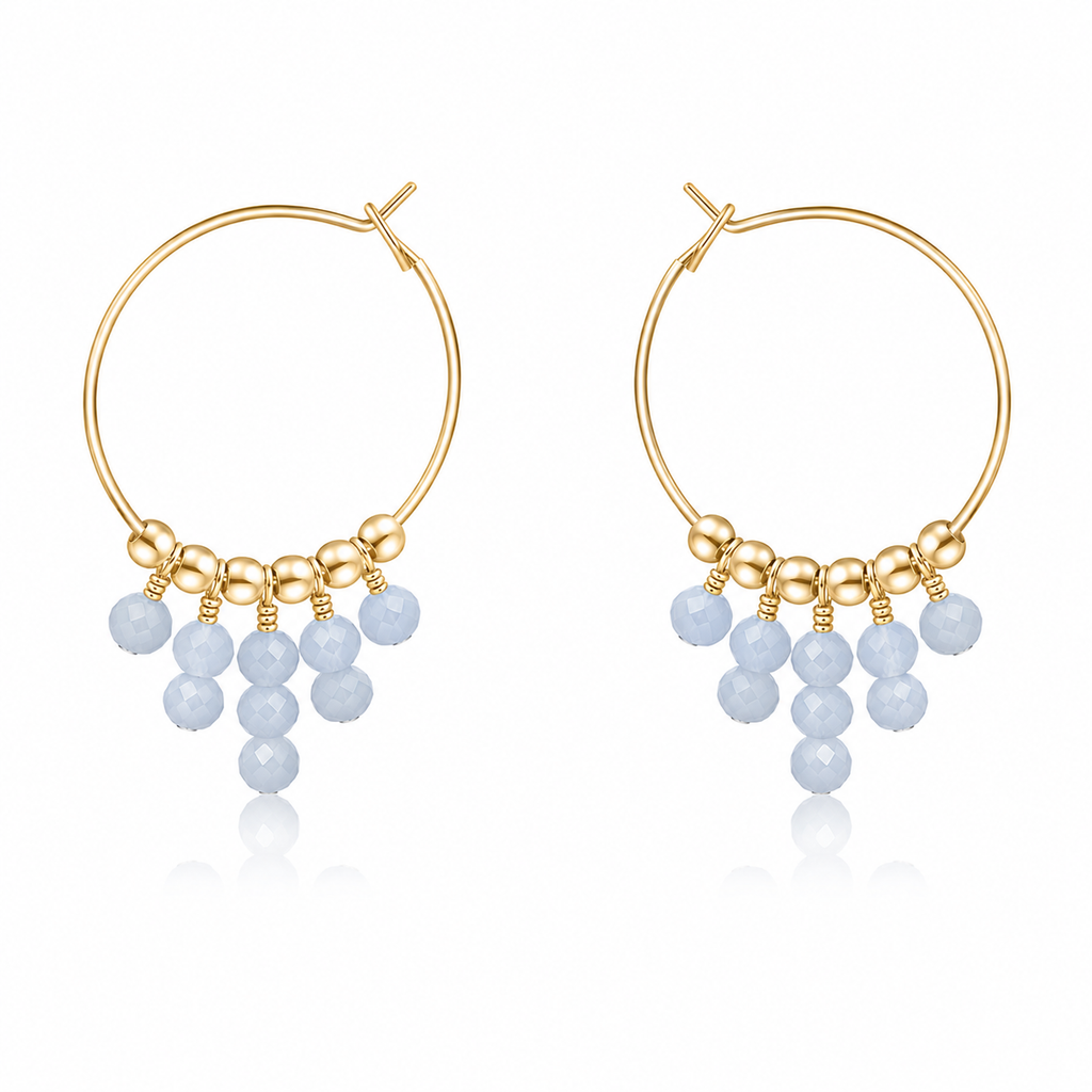 Angelite Statement Hoop Earrings