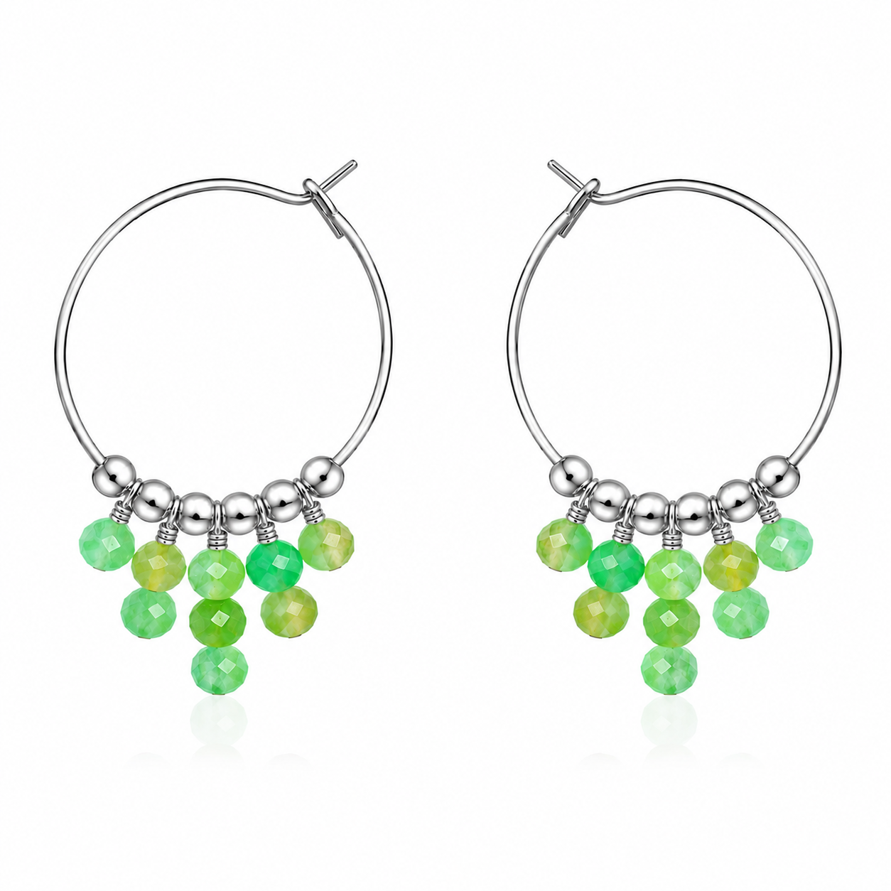 Chrysoprase Statement Hoop Earrings
