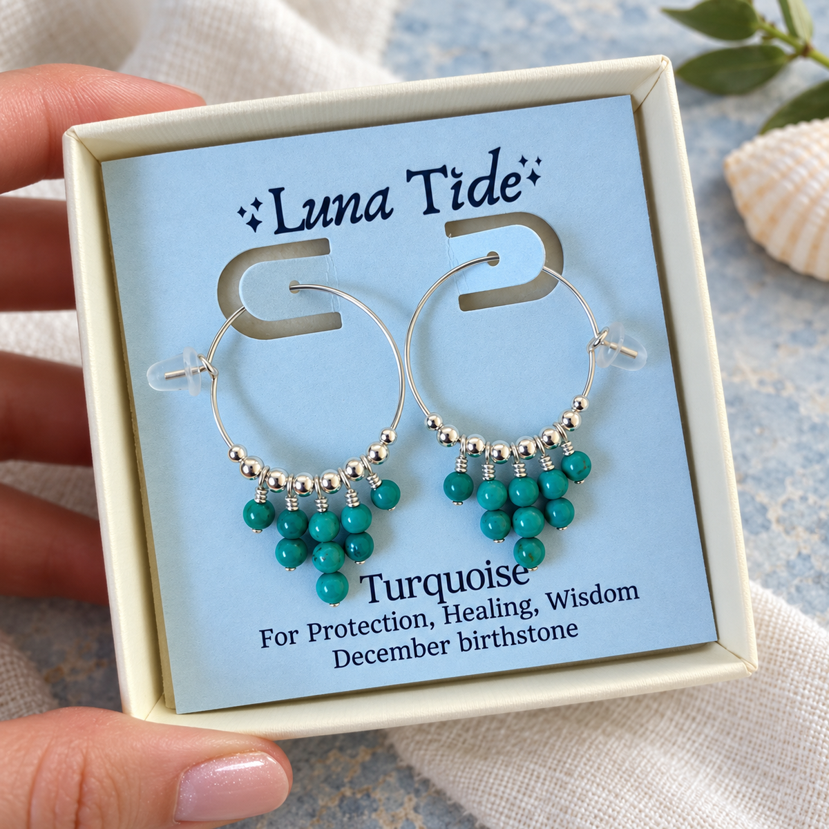 Turquoise Statement Hoop Earrings