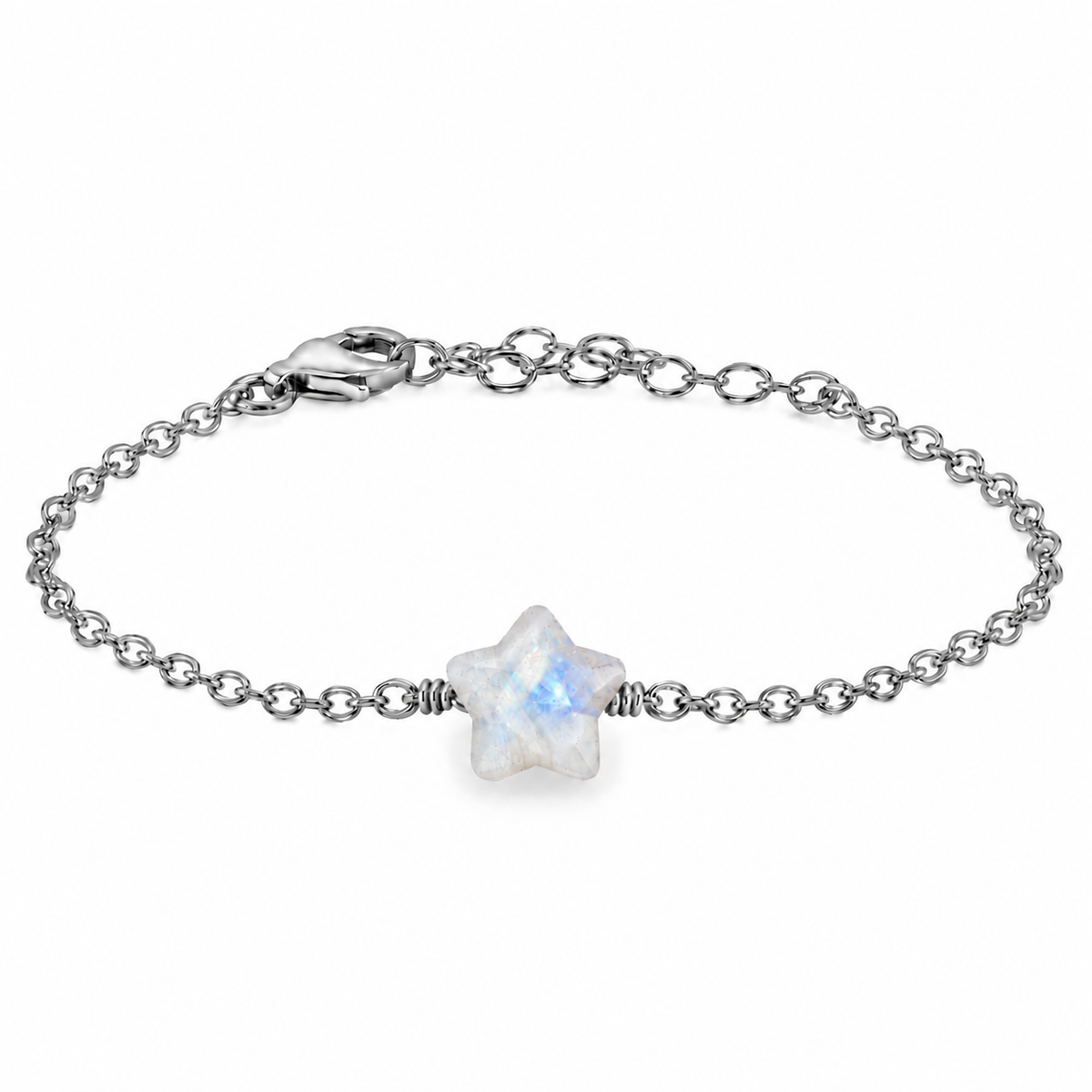 Little Rainbow Moonstone Crystal Star Bracelet
