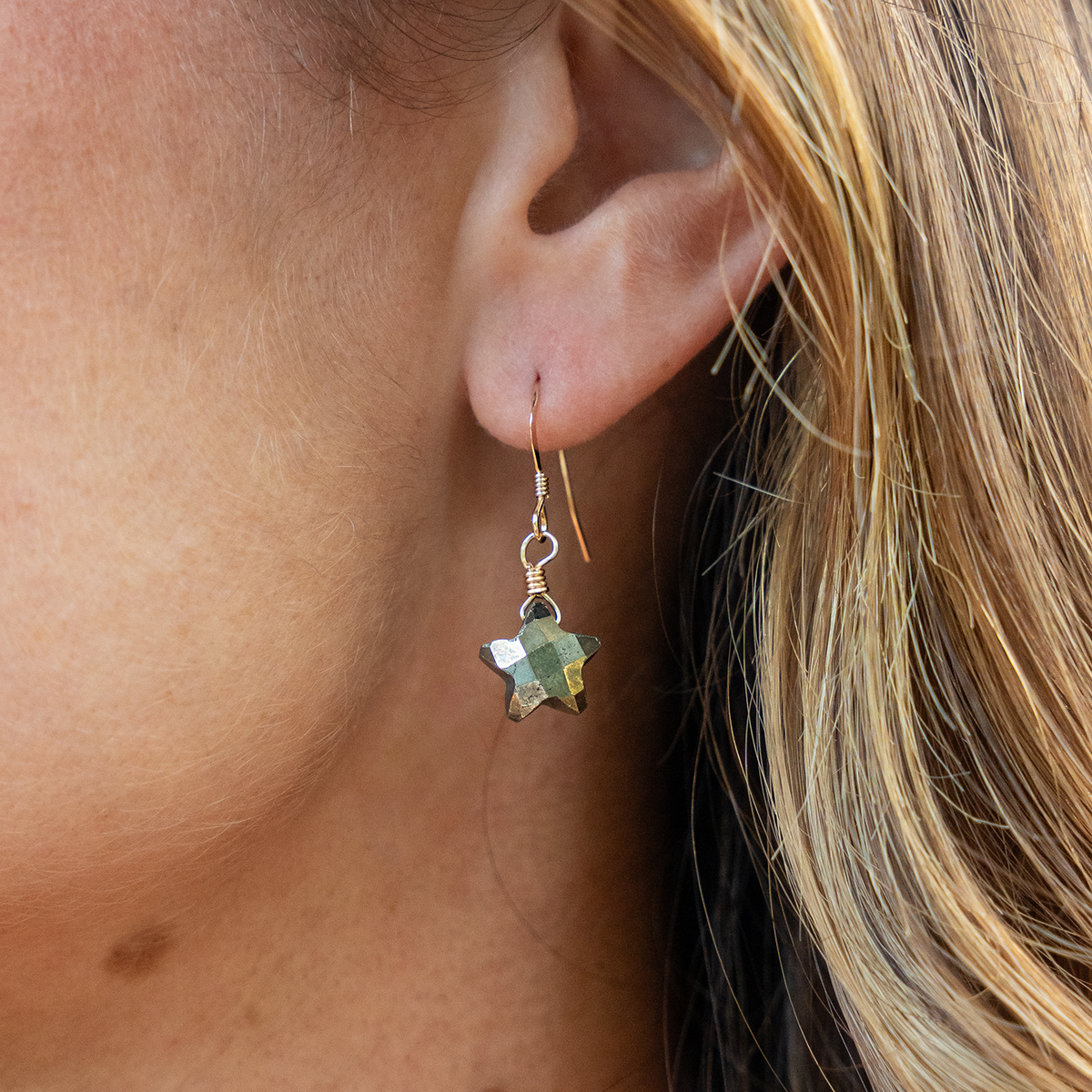 Little Pyrite Crystal Star Jewellery Set