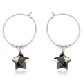 Little Pyrite Crystal Star Hoop Earrings - Little Pyrite Crystal Star Hoop Earrings - Sterling Silver - Luna Tide Handmade Crystal Jewellery