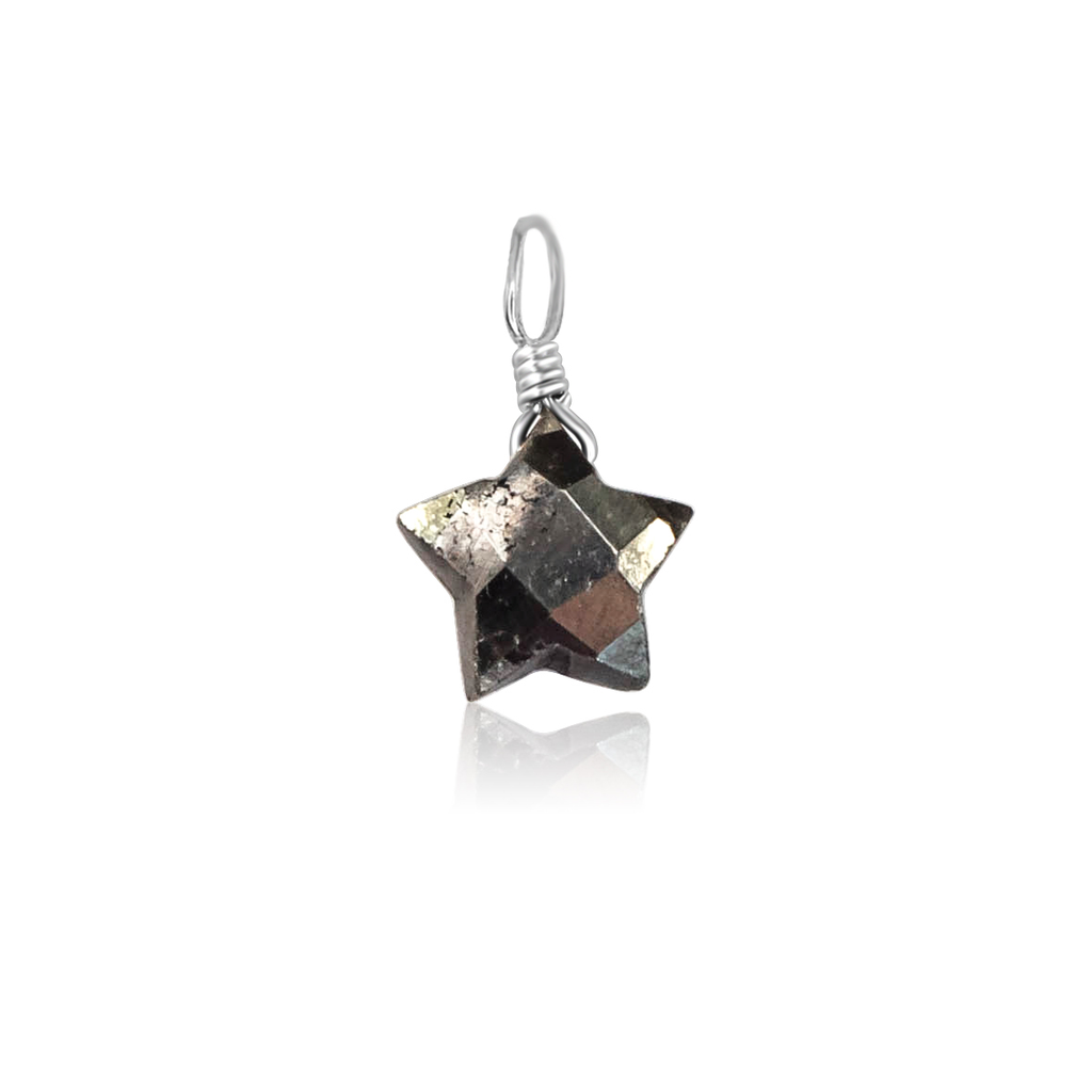 Tiny Pyrite Crystal Star Pendant