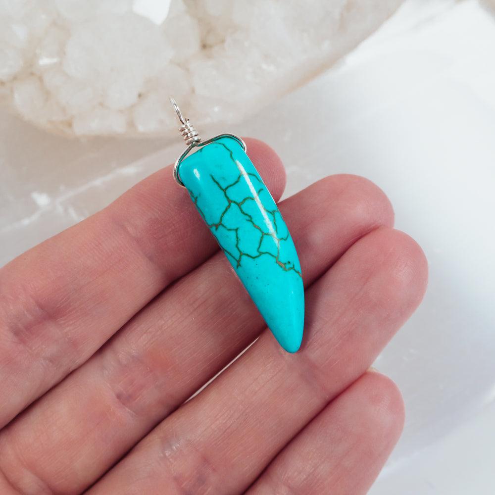 Turquoise Howlite Tusk Point Pendant