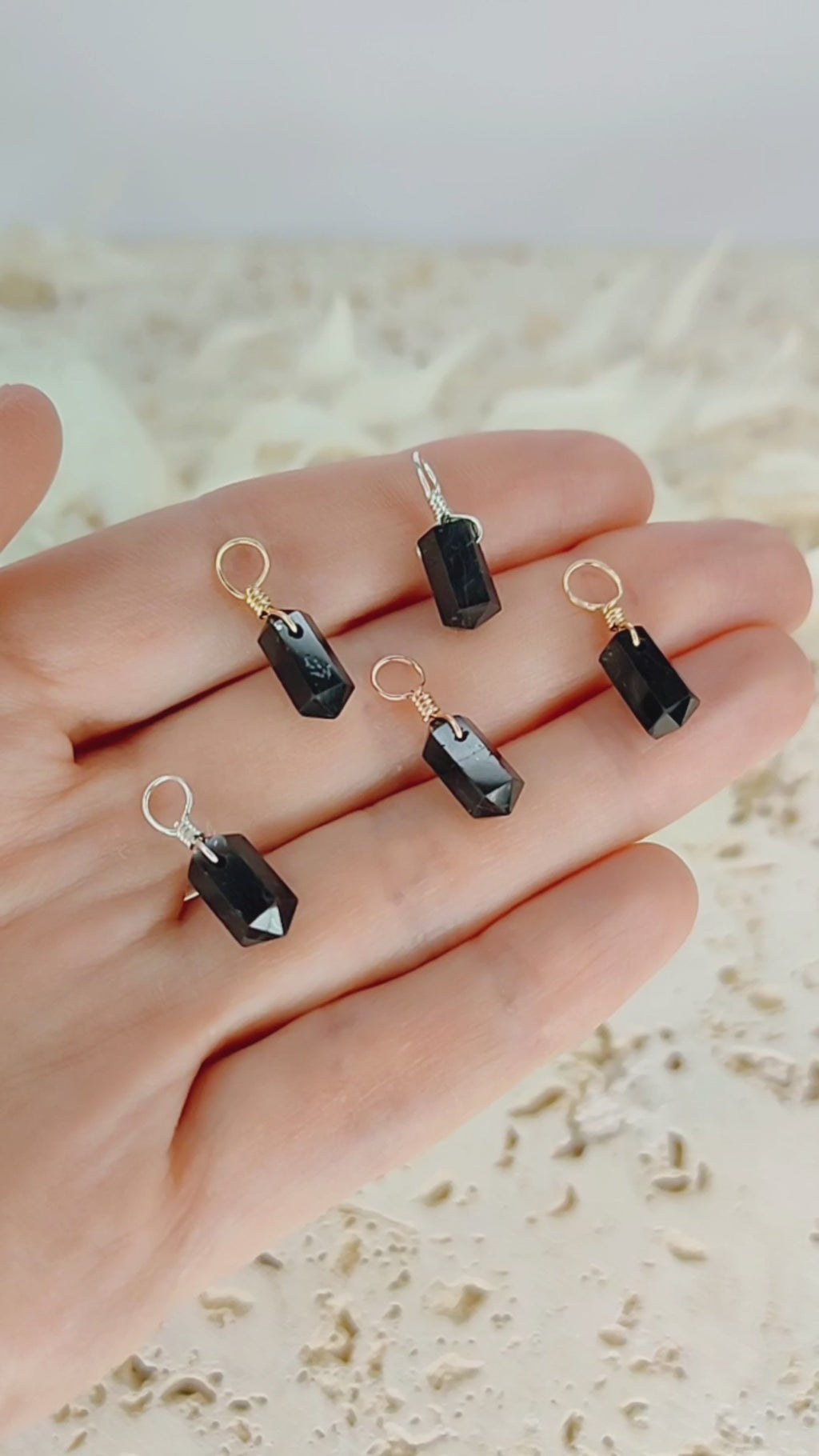 Black Tourmaline Mini Double Terminated Crystal Point Pendant