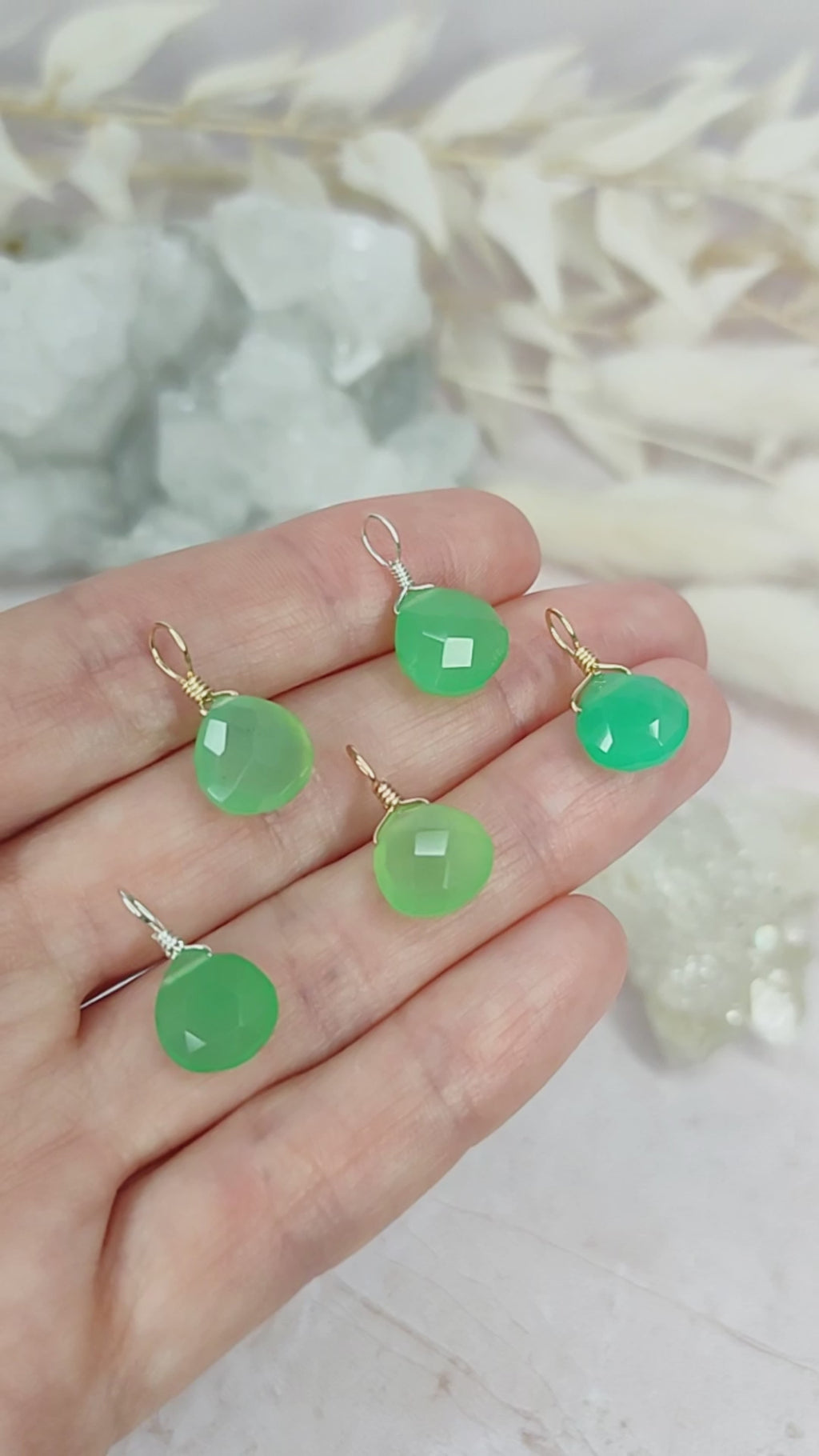 Tiny Chrysoprase Teardrop Gemstone Pendant