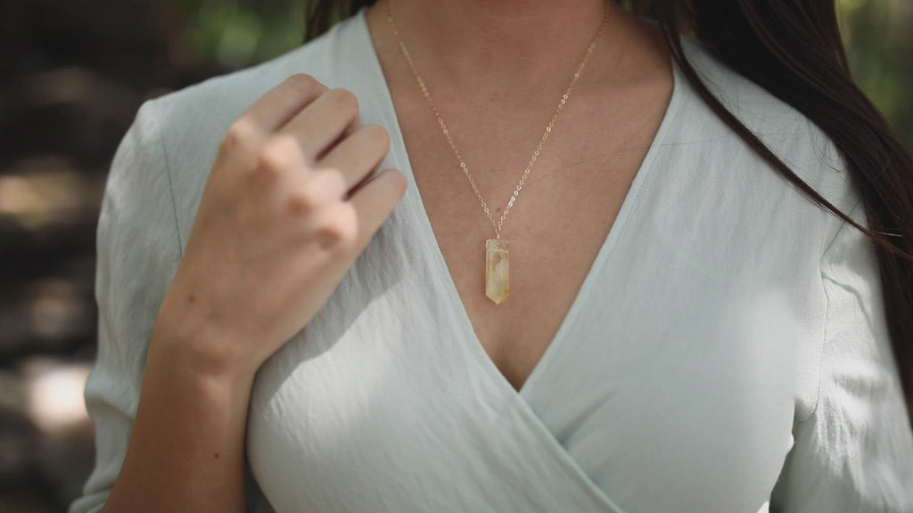 Custom Crystal Generator Point Pendant Necklace