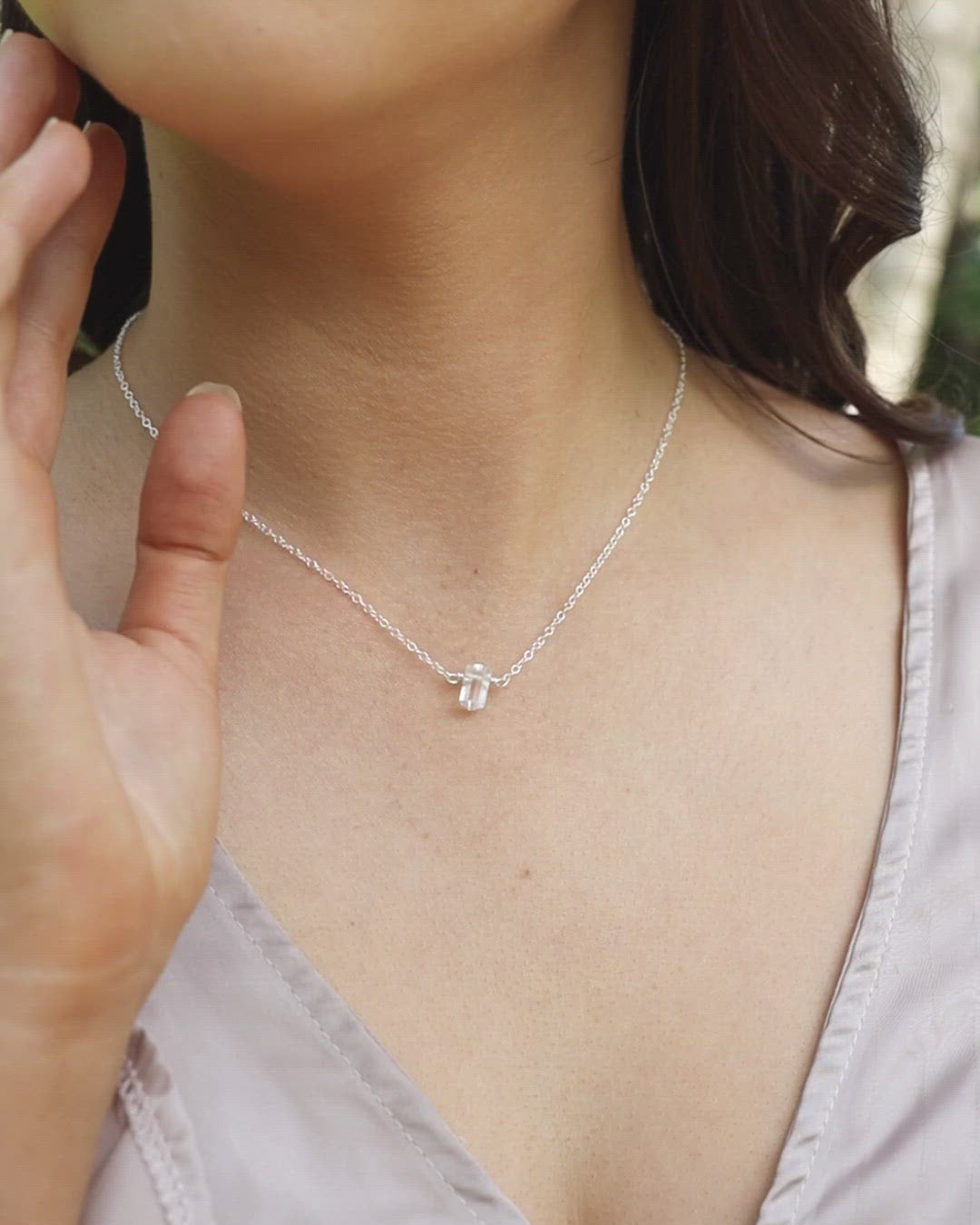 Double Terminated Crystal Quartz Mini Crystal Point Necklace