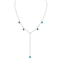 Boho Y Necklace - Apatite - Stainless Steel - Luna Tide Handmade Jewellery