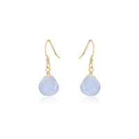 Teardrop Earrings - Blue Lace Agate - 14K Gold Fill - Luna Tide Handmade Jewellery