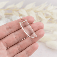Crystal Quartz Smooth Point Pendant - Crystal Quartz Smooth Point Pendant - 14k Gold Fill - Luna Tide Handmade Crystal Jewellery