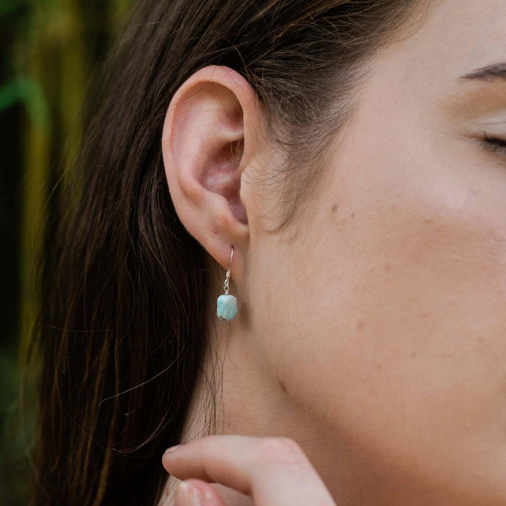 Custom Raw Crystal Dangle Drop Earrings - Custom Raw Crystal Dangle Drop Earrings - 14k Gold Fill - Luna Tide Handmade Crystal Jewellery