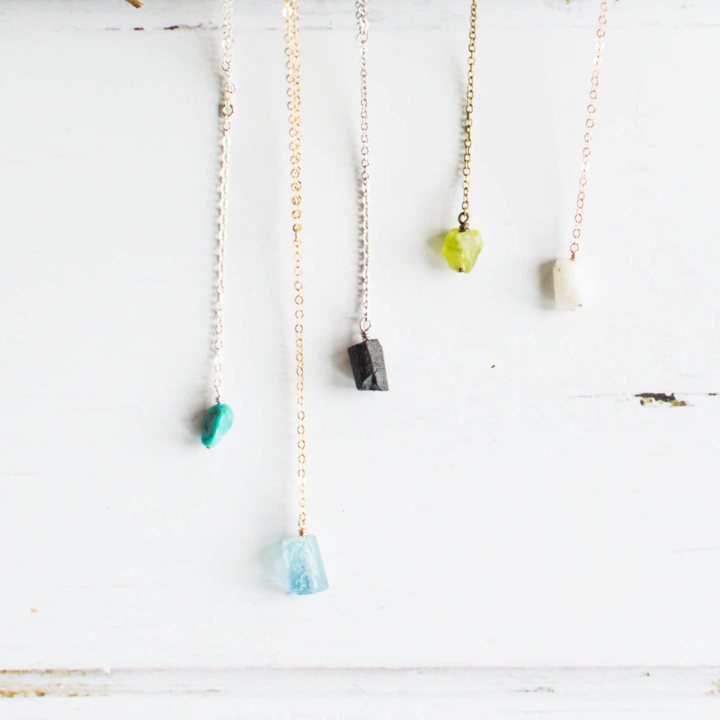 Raw Nugget Lariat - Bronze - 14K Gold Fill - Sterling Silver - Stainless Steel - 14K Rose Gold Fill - Luna Tide Handmade Jewellery