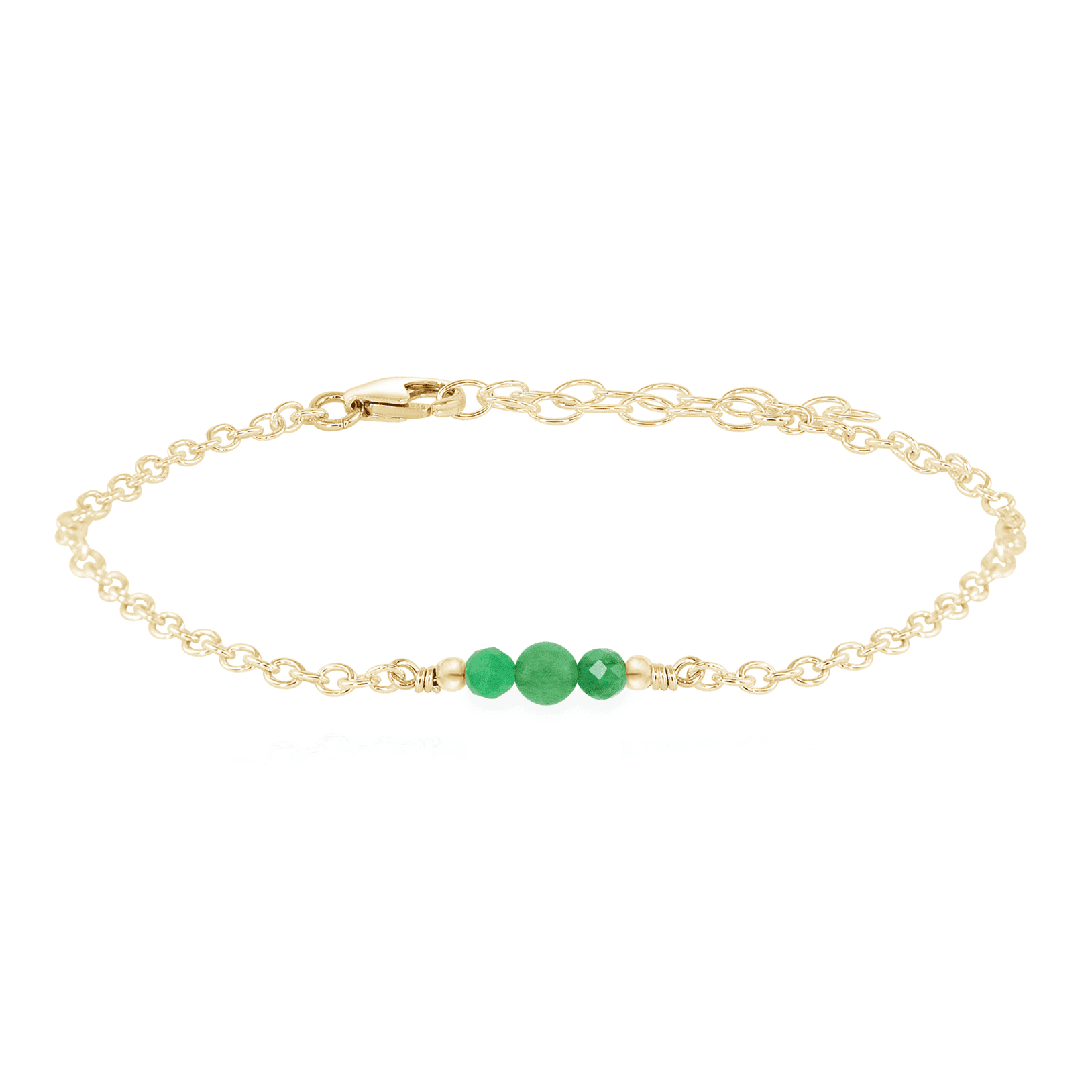 Dainty Aventurine Gemstone Bracelet - Dainty Aventurine Gemstone Bracelet - 14k Gold Fill - Luna Tide Handmade Crystal Jewellery