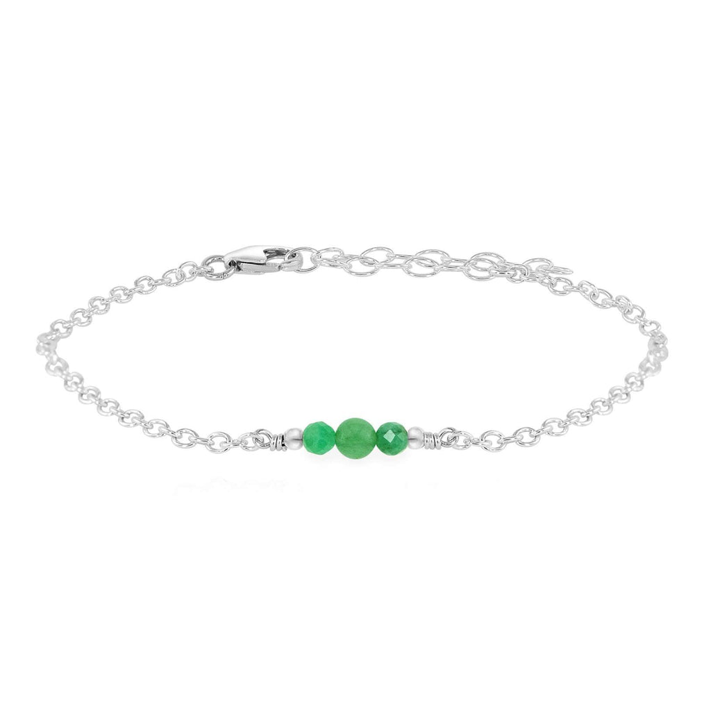 Dainty Aventurine Gemstone Bracelet - Dainty Aventurine Gemstone Bracelet - Sterling Silver - Luna Tide Handmade Crystal Jewellery
