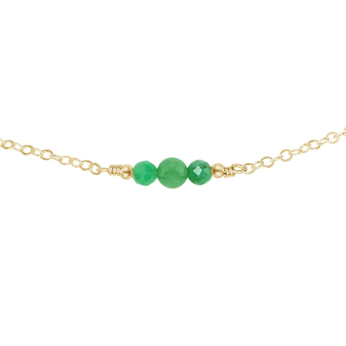 Dainty Aventurine Gemstone Choker Necklace - Dainty Aventurine Gemstone Choker Necklace - 14k Gold Fill - Luna Tide Handmade Crystal Jewellery