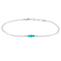 Dainty Anklet - Turquoise - Sterling Silver - Luna Tide Handmade Jewellery