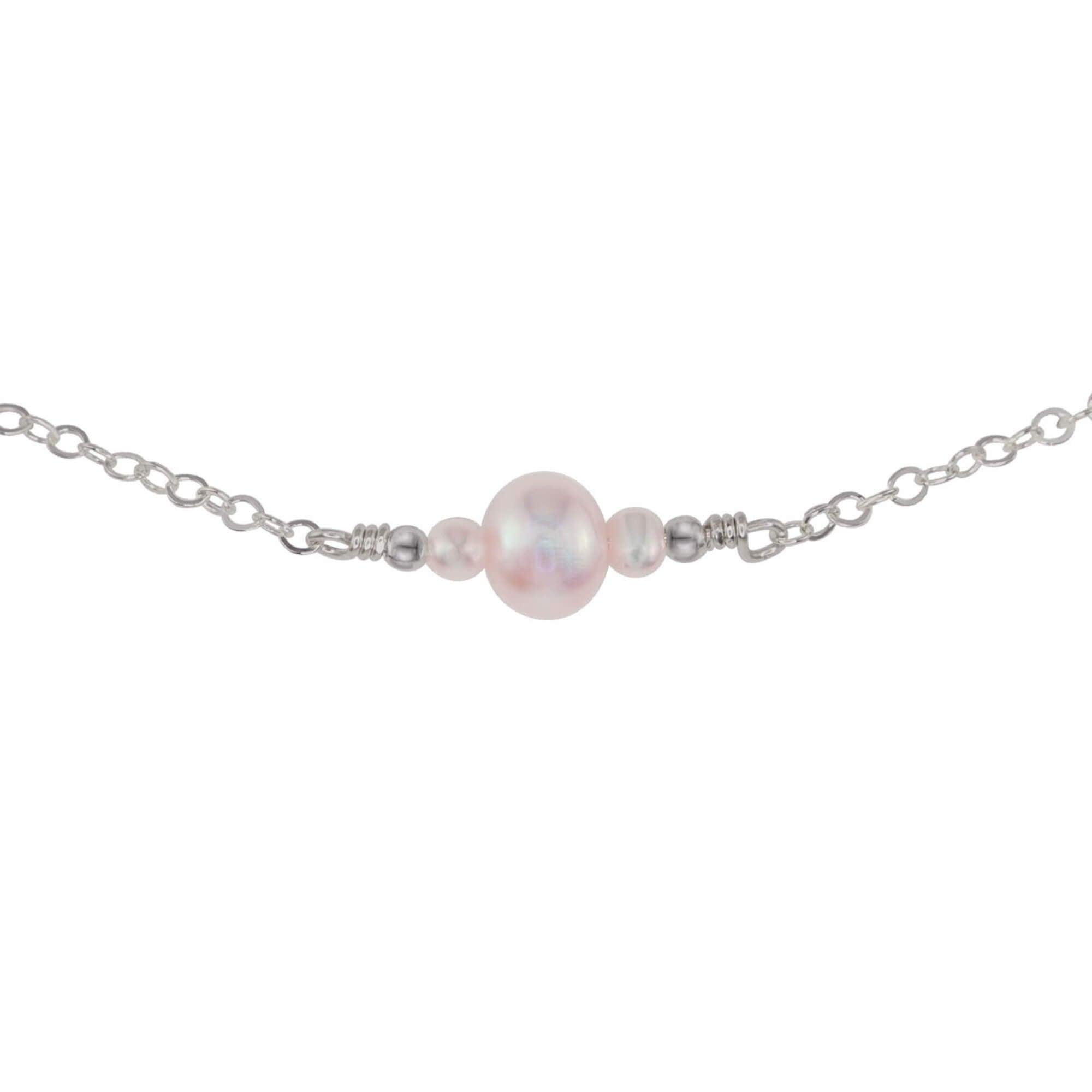 Dainty White Freshwater Pearl Gemstone Choker Necklace - Dainty White Freshwater Pearl Gemstone Choker Necklace - Stainless Steel - Luna Tide Handmade Crystal Jewellery