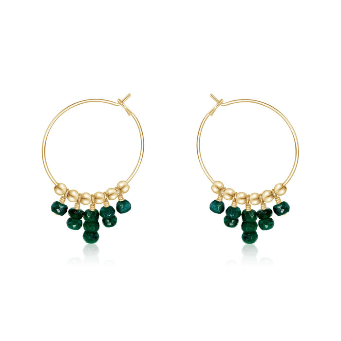 Hoop Earrings - Emerald - 14K Gold Fill - Luna Tide Handmade Jewellery
