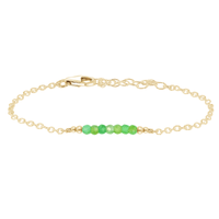 Faceted Bead Bar Bracelet - Chrysoprase - 14K Gold Fill - Luna Tide Handmade Jewellery