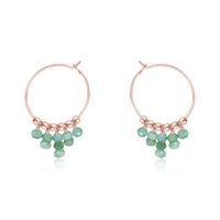Hoop Earrings - Amazonite - 14K Rose Gold Fill - Luna Tide Handmade Jewellery
