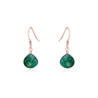 Teardrop Earrings - Aventurine - 14K Rose Gold Fill - Luna Tide Handmade Jewellery