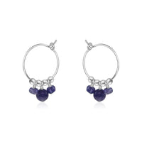 Hoop Earrings - Iolite - Sterling Silver - Luna Tide Handmade Jewellery