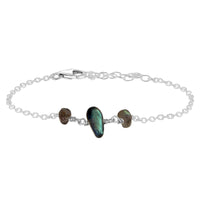 Beaded Chain Bracelet - Labradorite - Sterling Silver - Luna Tide Handmade Jewellery