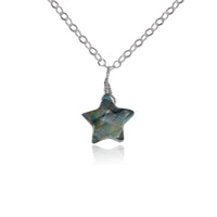 Little Labradorite Star Pendant Necklace - Little Labradorite Star Pendant Necklace - Stainless Steel / Cable - Luna Tide Handmade Crystal Jewellery