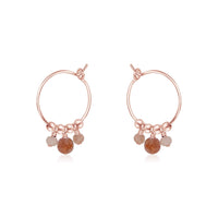 Hoop Earrings - Sunstone - 14K Rose Gold Fill - Luna Tide Handmade Jewellery