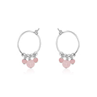 Hoop Earrings - Rose Quartz - Sterling Silver - Luna Tide Handmade Jewellery