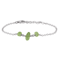 Beaded Chain Bracelet - Prehnite - Stainless Steel - Luna Tide Handmade Jewellery