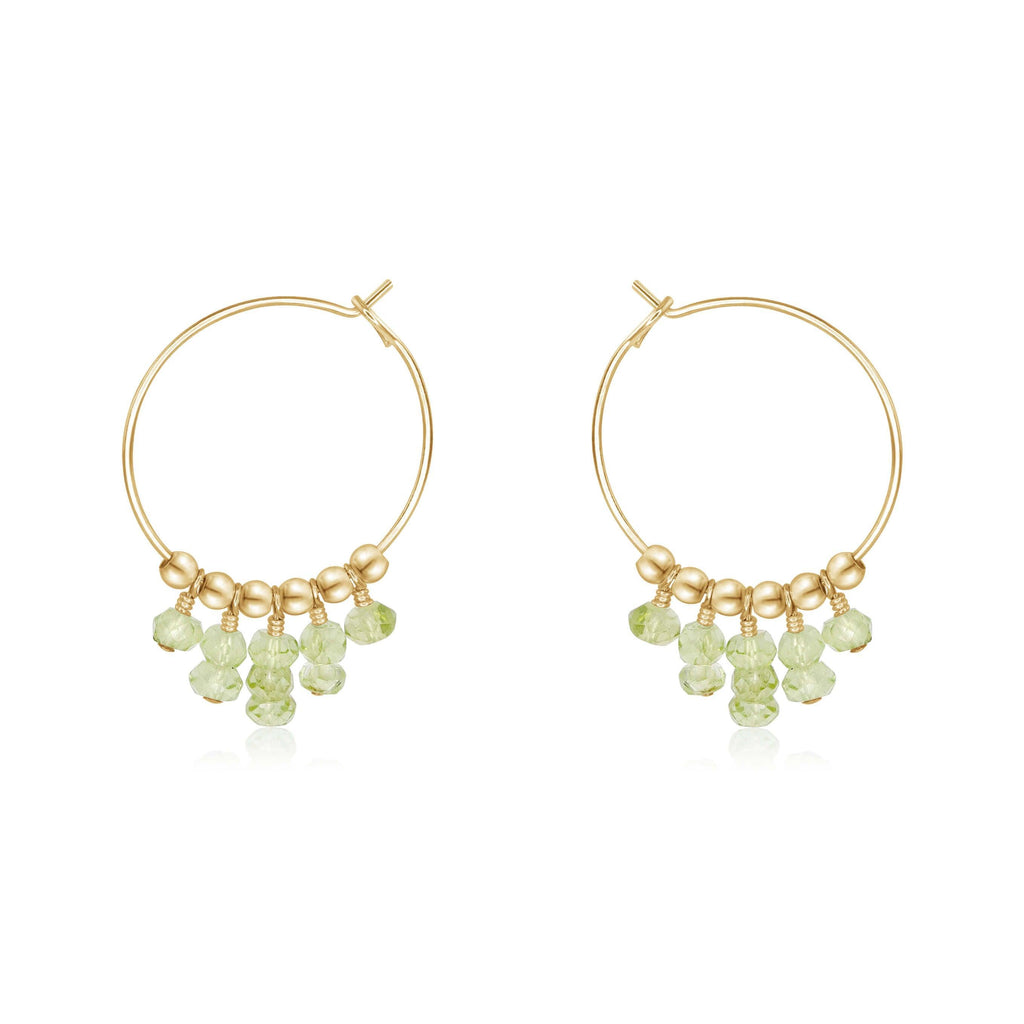 Prehnite Statement Hoop Earrings - Prehnite Statement Hoop Earrings - 14k Gold Fill - Luna Tide Handmade Crystal Jewellery